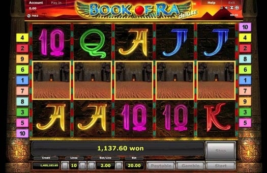Автомат Book of Ra Deluxe - максимальная выигрышная комбинация Максимальная выигрышная комбинация Book of Ra Deluxe
