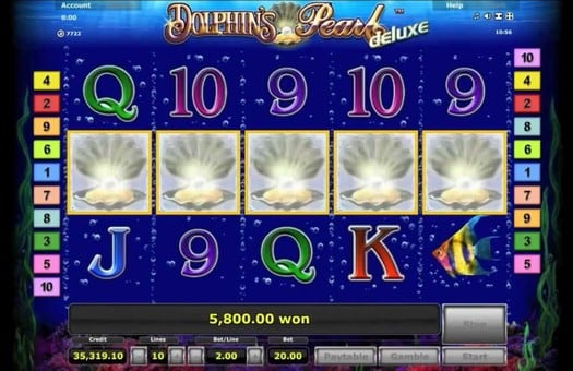 Автомат Dolphins Pearl Deluxe - максимальная выигрышная комбинация Максимальная выигрышная комбинация в автомате Dolphins Pearl Deluxe