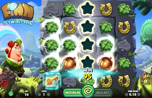 Автомат Finn and the Swirly Spin - выигрышная комбинация на линии Выигрышная комбинация на линии в автомате Finn and the Swirly Spin
