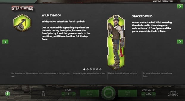 Автомат Steam Tower - символы Wild Символы Wild в автомате Steam Tower