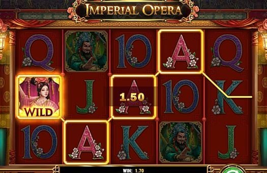Игровой атвомат Imperial Opera - призовая комбинация с диким знаком Призовая комбинация с диким знаком в игровом автомате Imperial Opera