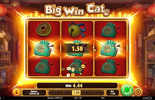 Игровой автомат Big Win Cat - призовая комбинация символов Призовая комбинация символов в игровом автомате Big Win Cat