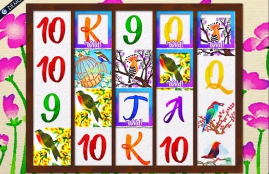 Игровой автомат Birds and Blooms - комбинация с дикими символами Комбинация с дикими символами в игровом автомате Birds and Blooms
