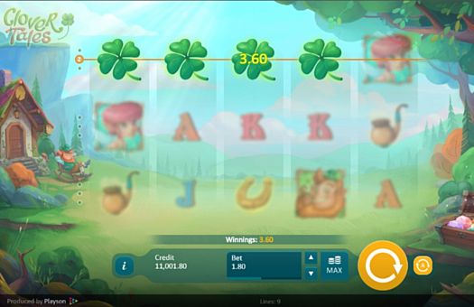 Игровой автомат Clover Tales - призовая комбинация на линии Призовая комбинация на линии в игровом автомате Clover Tales