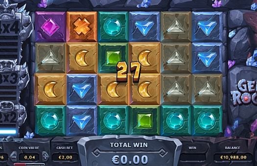 Игровой автомат Gem Rocks - призовая комбинация символов Призовая комбинация символов в игровом автомате Gem Rock