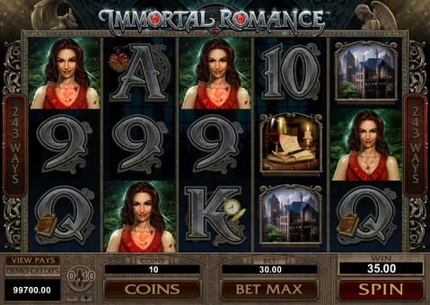 Игровой автомат Immortal Romance - призовая комбинация Призовая комбинация в игровом автомате Immortal Romance