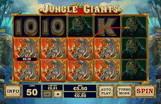 Игровой автомат Jungle Giants - призовая комбинация символов Призовая комбинация символов в игровом автомате Jungle Giants