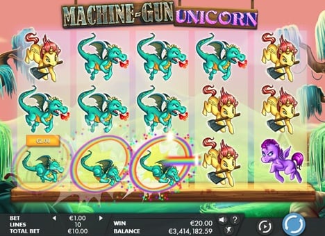 Игровой автомат Machine Gun Unicorn - призовая комбинация Призовая комбинация в игровом автомате Machine Gun Unicorn