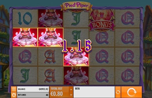 Игровой автомат Pied Piper - призовая комбинация на линии Призовая комбинация на линии в игровом автомате Pied Piper