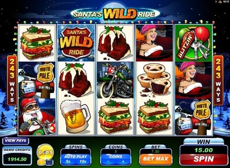 Игровой автомат Santa’s Wild Ride - призовая комбинация символов Призовая комбинация символов в игровом автомате Santa’s Wild Ride