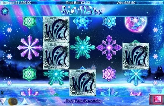 Игровой автомат Snowflakes - выпадение знаков Wild Выпадение знаков Wild в игровом автомате Snowflakes