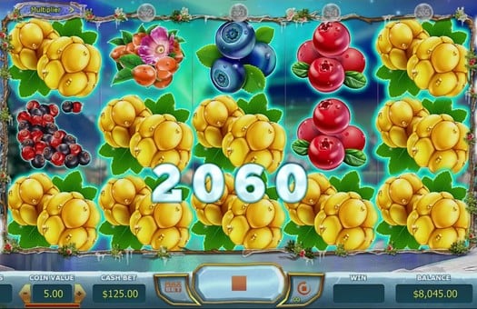 Игровой автомат Winterberries - выигрышная комбинация Выигрышная комбинация в игровом автомате Winterberries