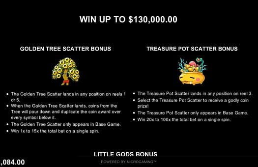 Онлайн слот Lucky Little Gods - игровые бонусы Игровые бонусы в онлайн слоте Lucky Little Gods