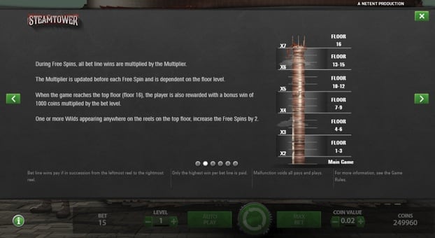 Онлайн слот Steam Tower - бонусная функция Бонусная функция в онлайн слоте Steam Tower