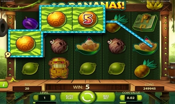 Слот Go Bananas! - выигрышная комбинация Выигрышная комбинация в слоте Go Bananas!